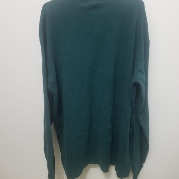 dark green men's long sleeve cotton shirt, L - Picture 4 of 4
